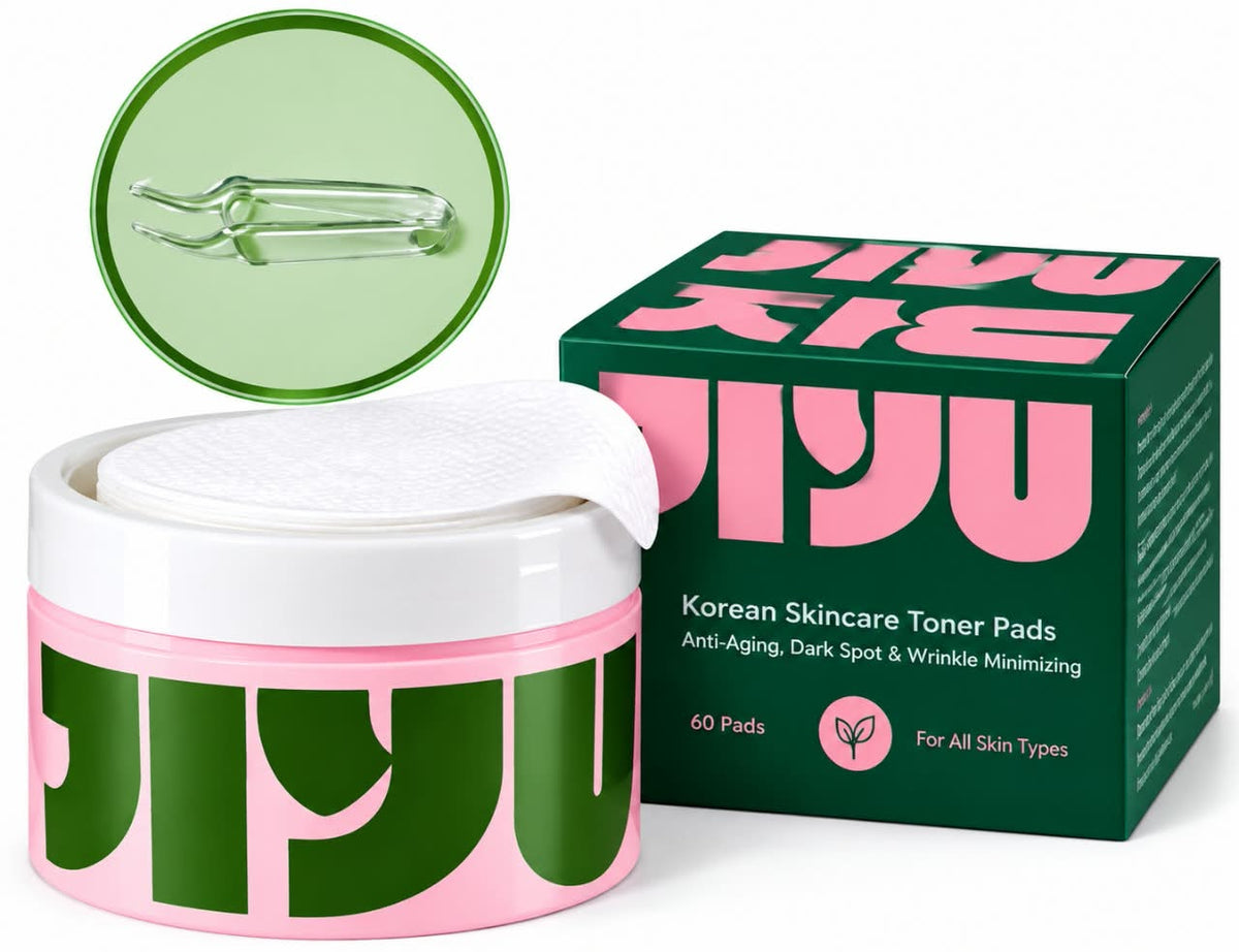 Jiyu Korean Skincare Toner Pads – Anti-Aging, Dark Spot & Wrinkle Minimizing Facial Pads